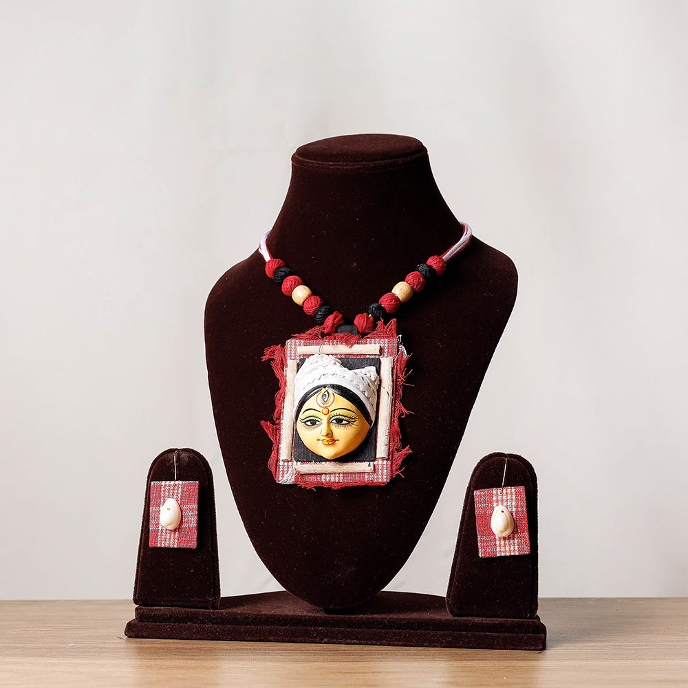 Bishnupur Handpainted Terracotta Necklace Set