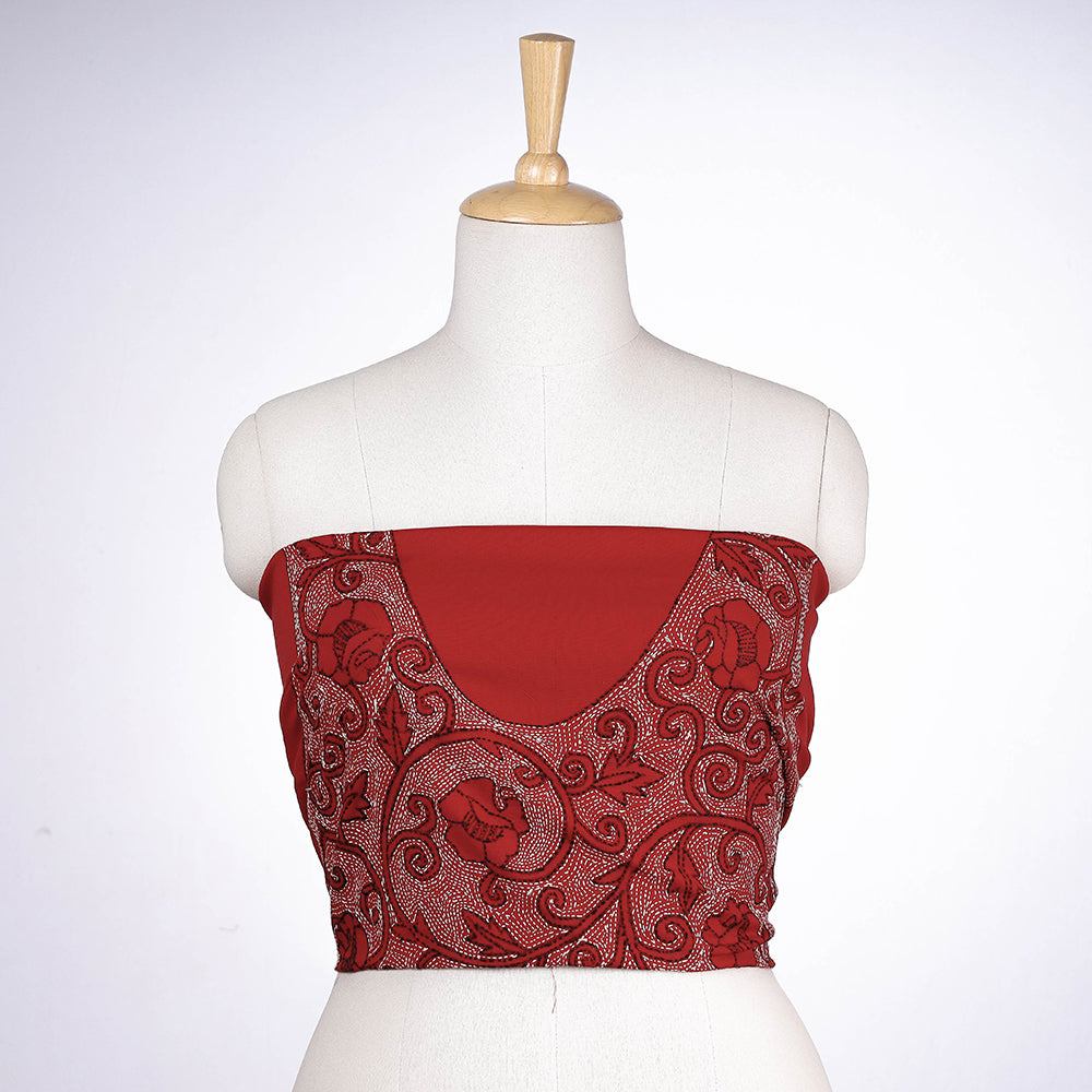 Bengal Kantha Embroidery Pure Cotton Blouse Piece