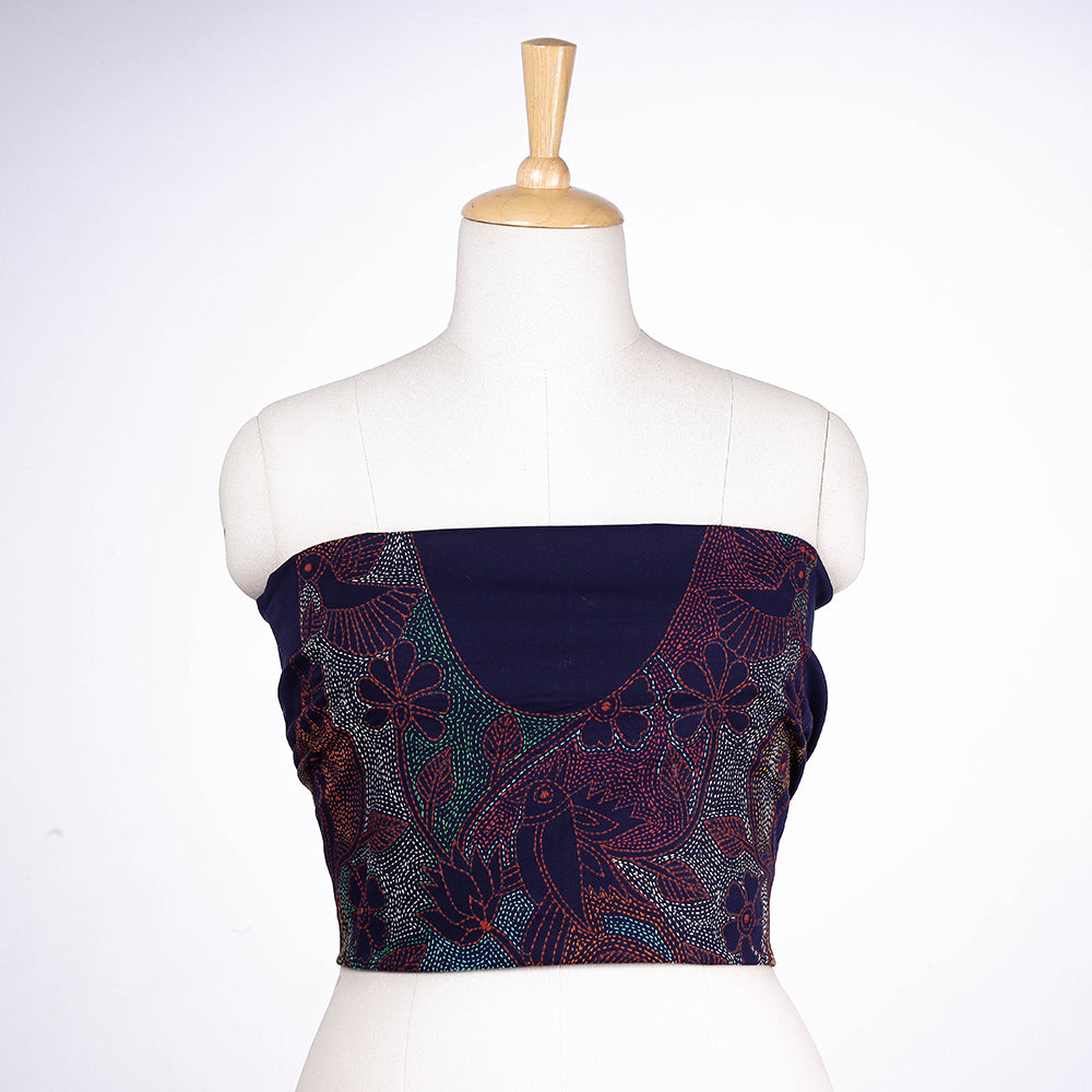 Bengal Kantha Embroidery Pure Cotton Blouse Piece