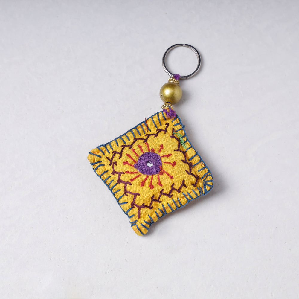 Handmade Mirror &amp; Threadwork Keychain