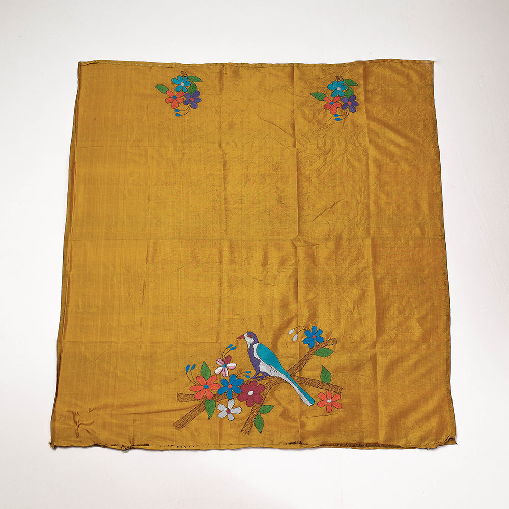 Bengal Kantha Embroidered Handloom Katan Silk Blouse Piece