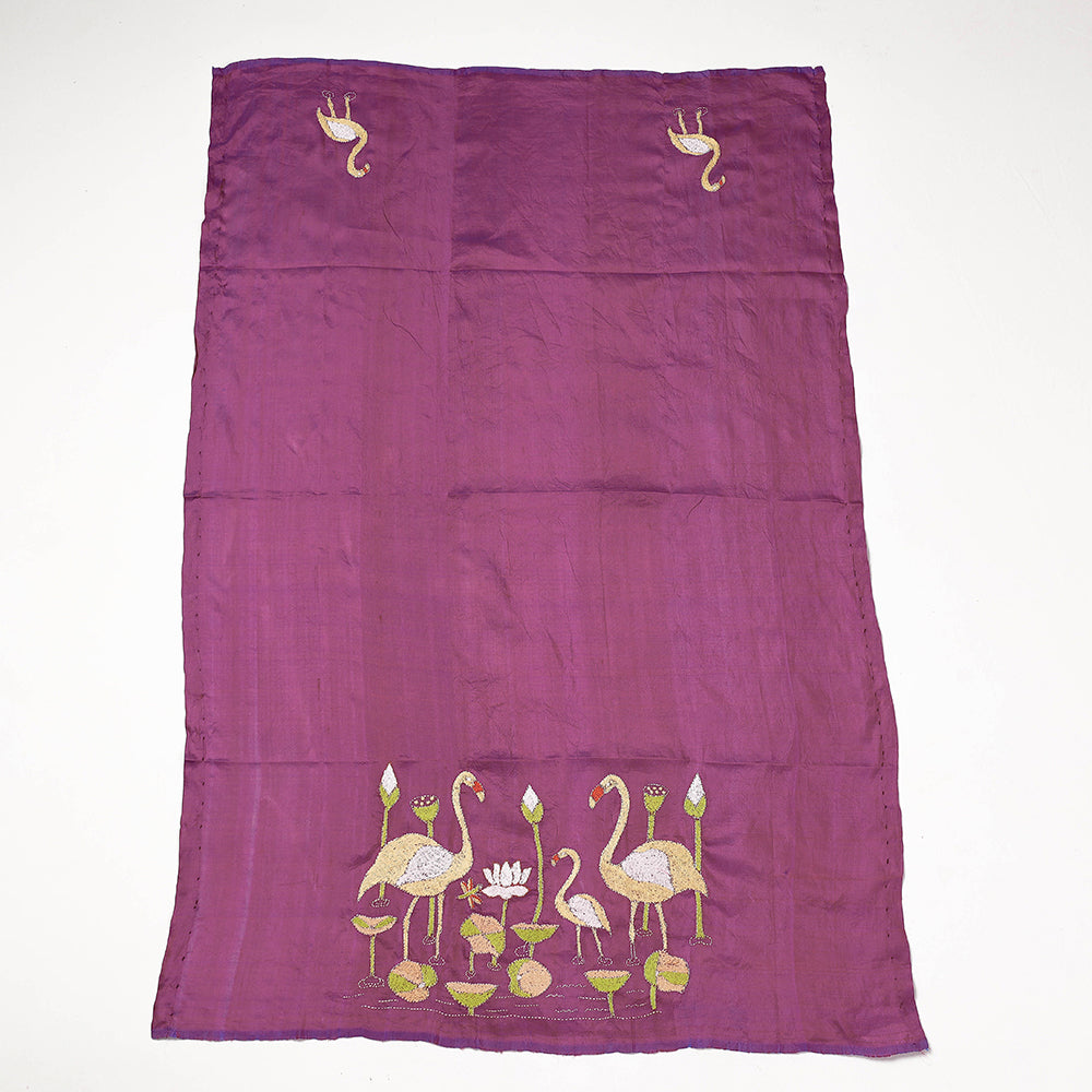 Bengal Kantha Embroidered Handloom Katan Silk Blouse Piece