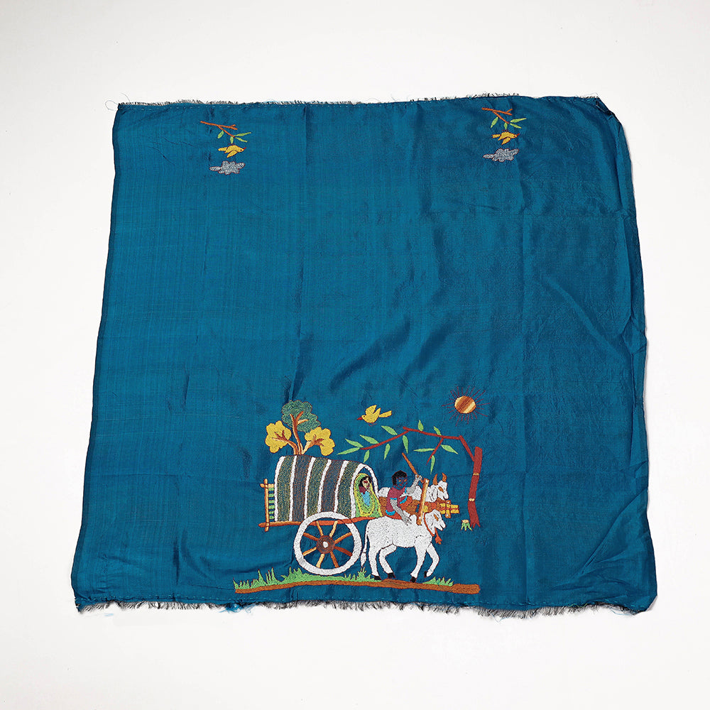 Bengal Kantha Embroidered Handloom Katan Silk Blouse Piece