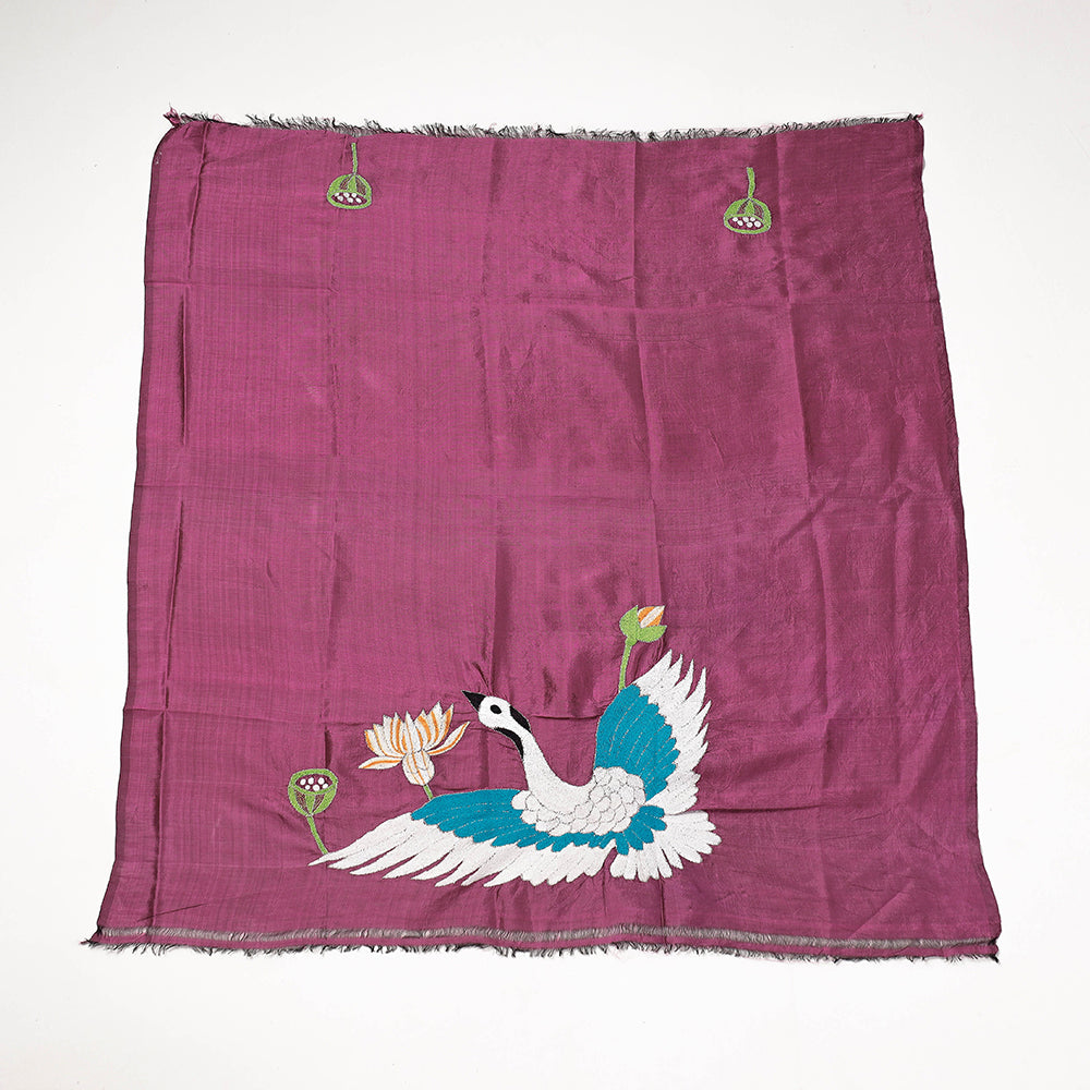 Bengal Kantha Embroidered Handloom Katan Silk Blouse Piece