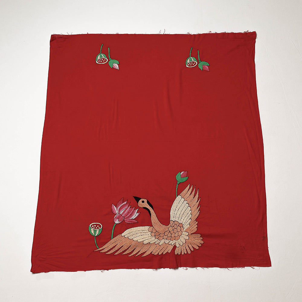 Bengal Kantha Embroidered Pure Cotton Blouse Piece