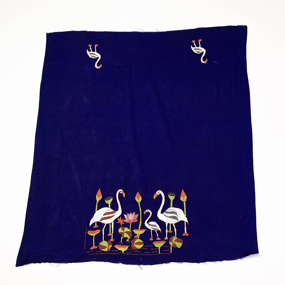 Bengal Kantha Embroidered Pure Cotton Blouse Piece