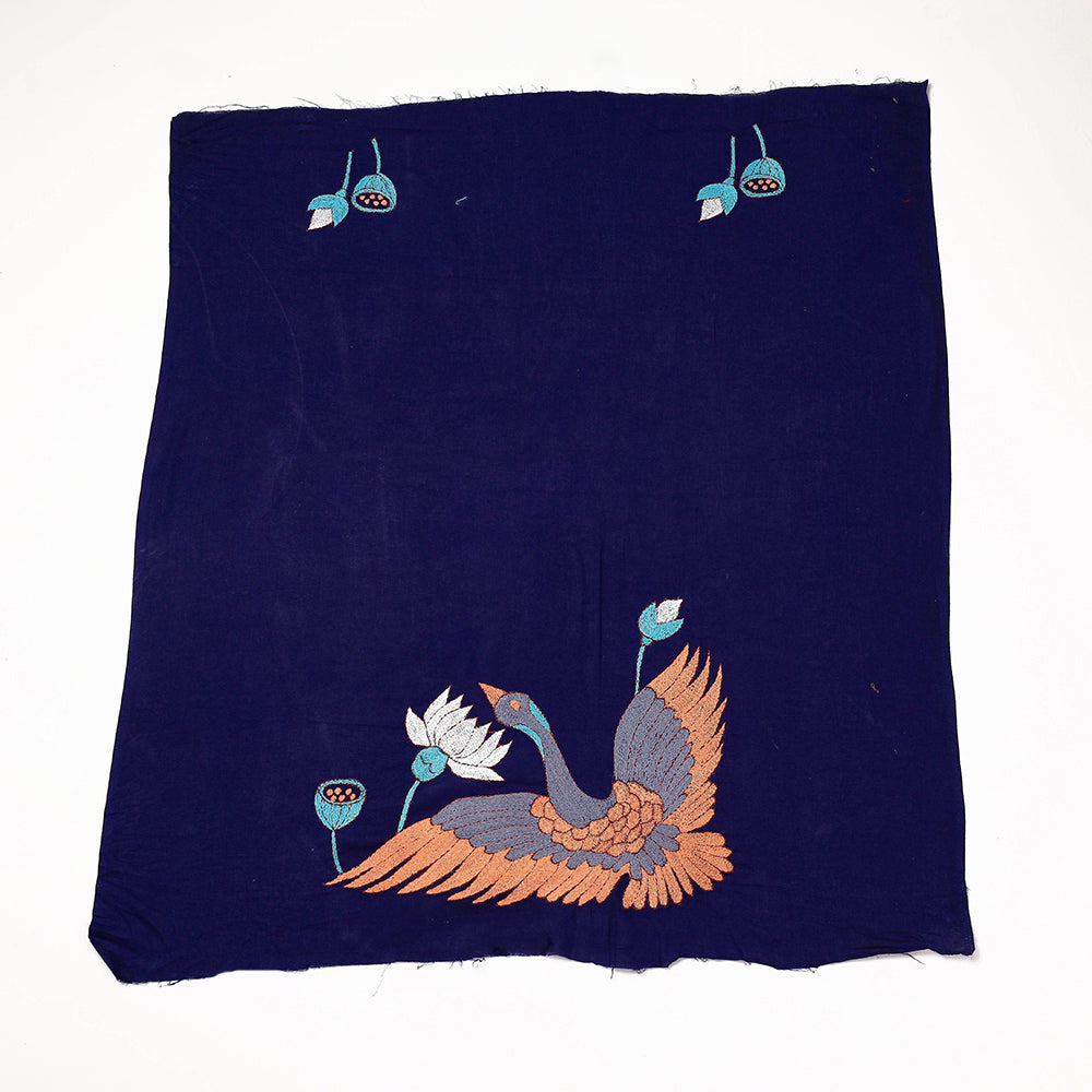 Bengal Kantha Embroidered Pure Cotton Blouse Piece