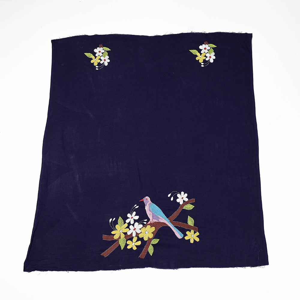 Bengal Kantha Embroidered Pure Cotton Blouse Piece