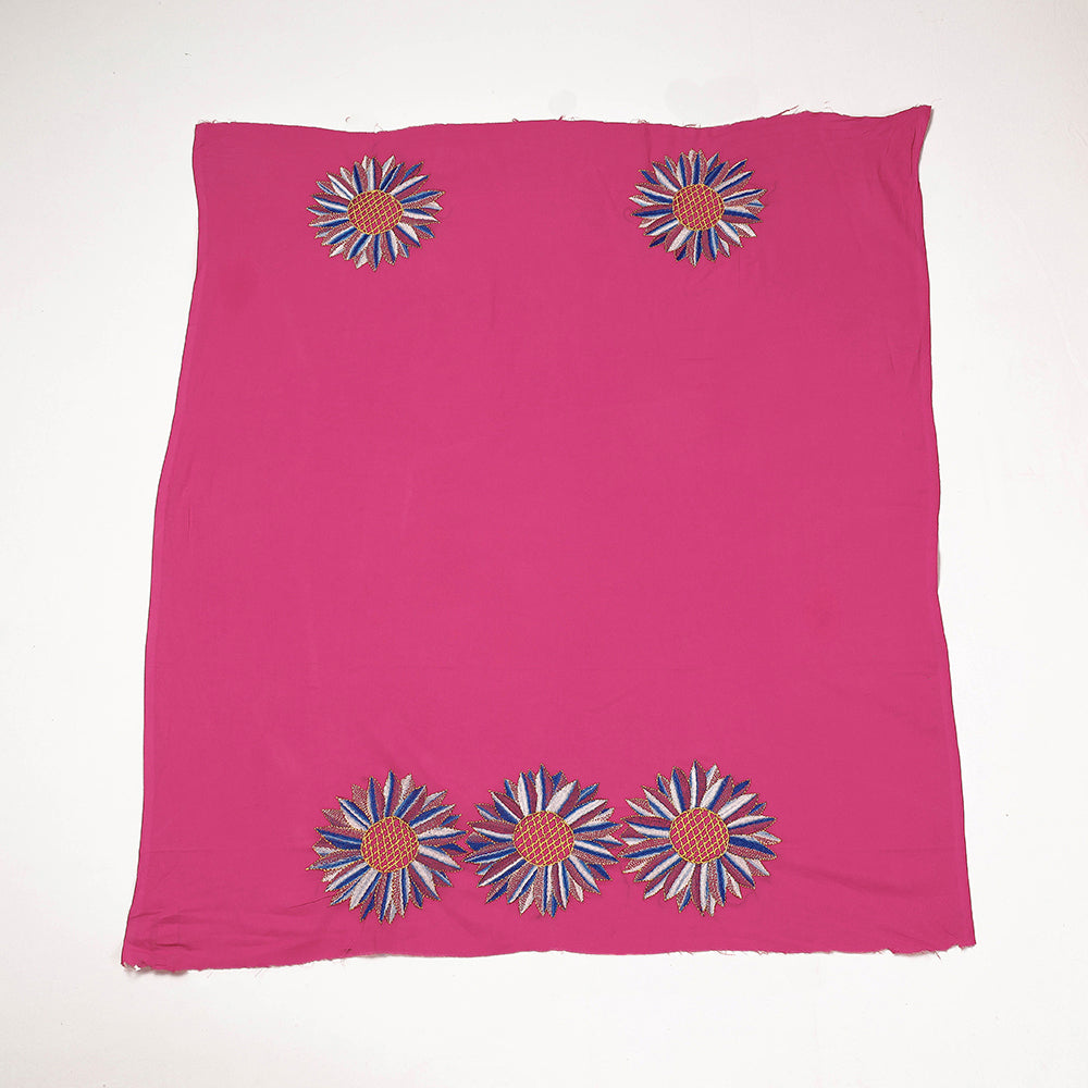 Bengal Kantha Embroidered Pure Cotton Blouse Piece