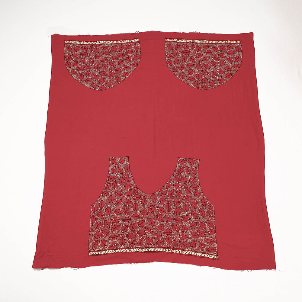 Bengal Kantha Embroidery Pure Cotton Blouse Piece