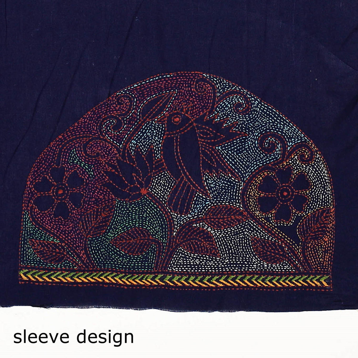 Bengal Kantha Embroidery Pure Cotton Blouse Piece