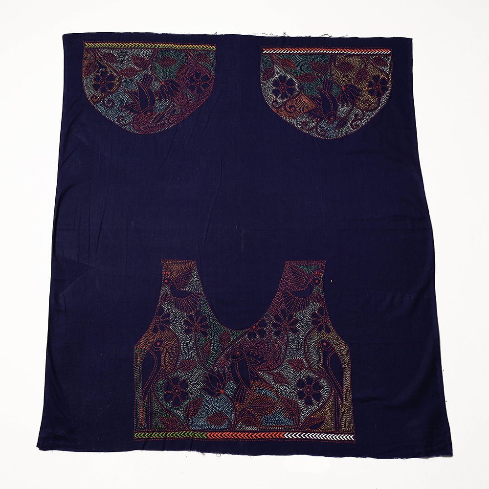 Bengal Kantha Embroidery Pure Cotton Blouse Piece