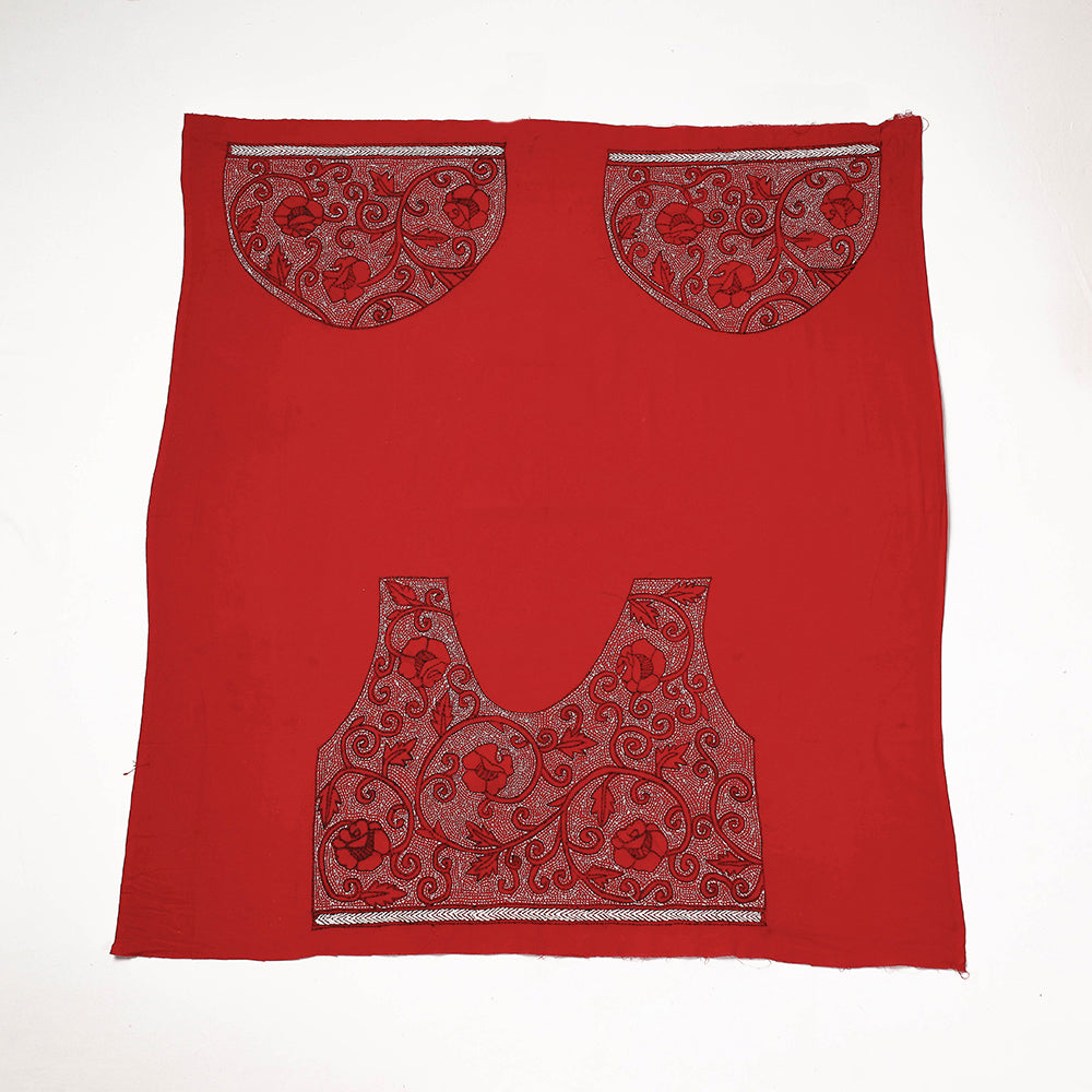 Bengal Kantha Embroidery Pure Cotton Blouse Piece