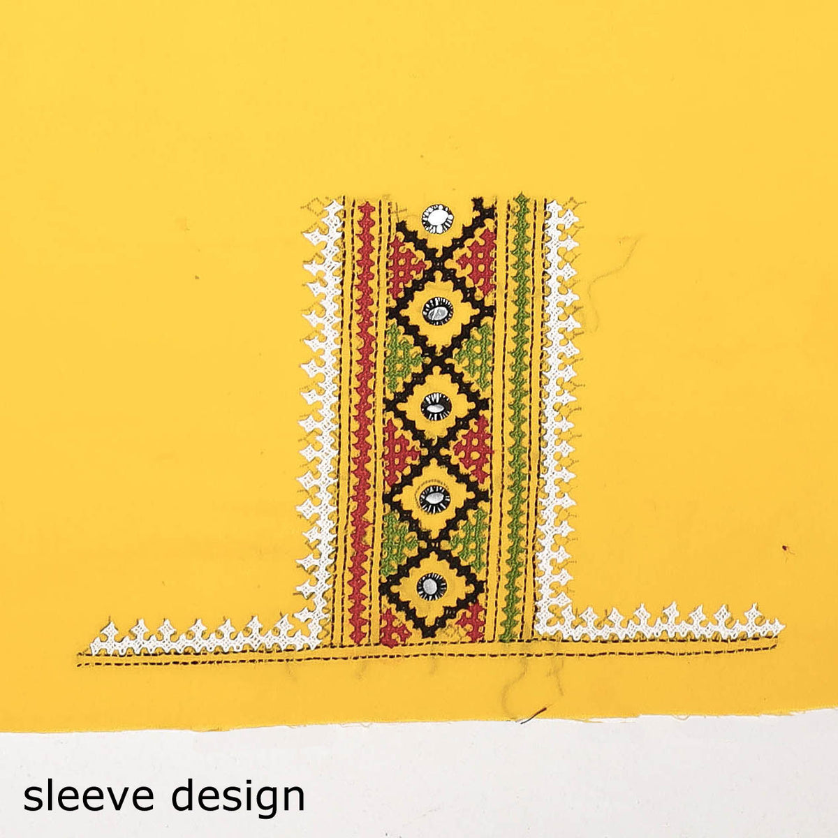 Bengal Kantha Embroidered Kutch Design Pure Cotton Blouse Piece