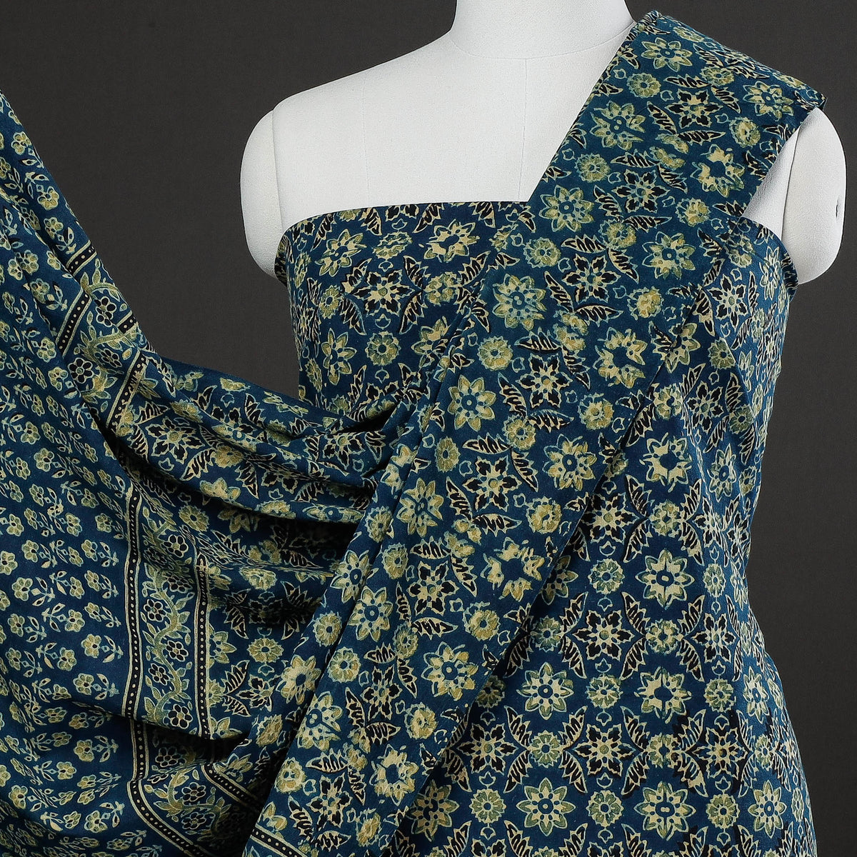 3pc Ajrakh Block Printed Cotton Suit Material Set
