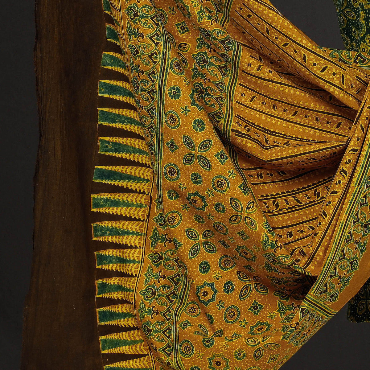 3pc Ajrakh Block Printed Cotton Suit Material Set