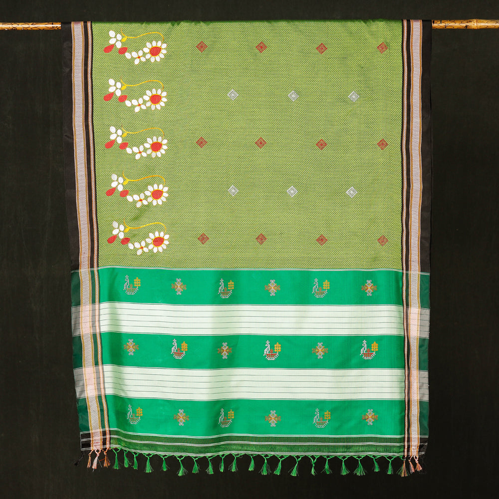 Karnataka Khun Weave Cotton Saree with Tassels
