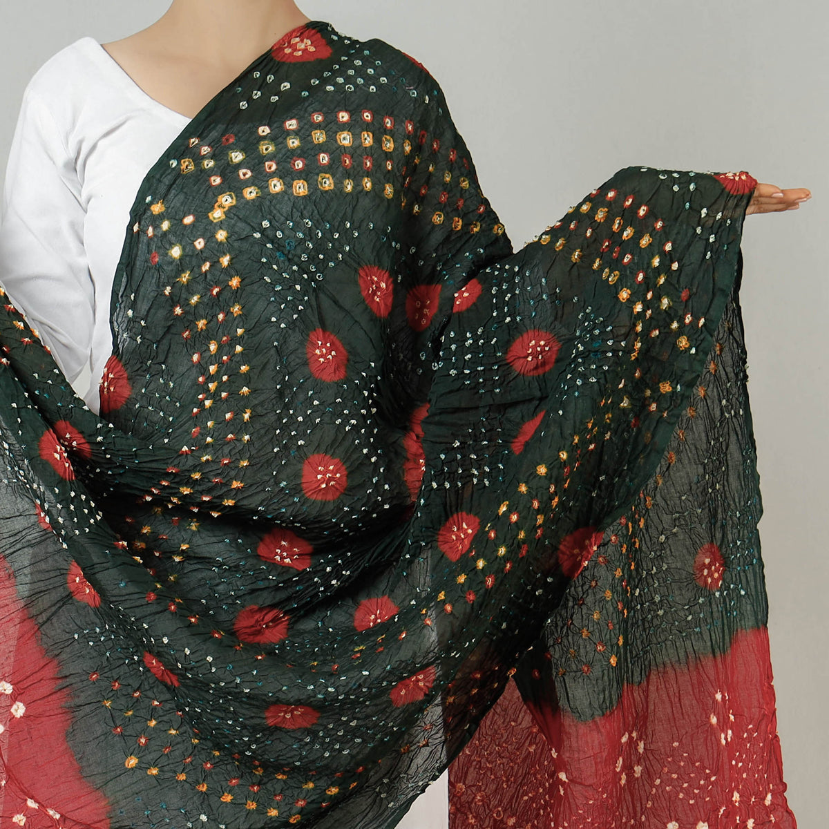 Traditional Kutchi Bandhani Tie-Dye Cotton Dupatta