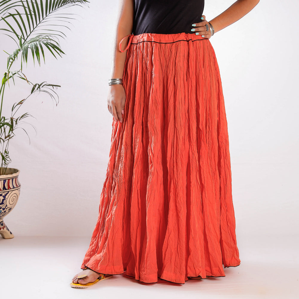 Kusumlata Plain Cotton Crinkle Long Skirt
