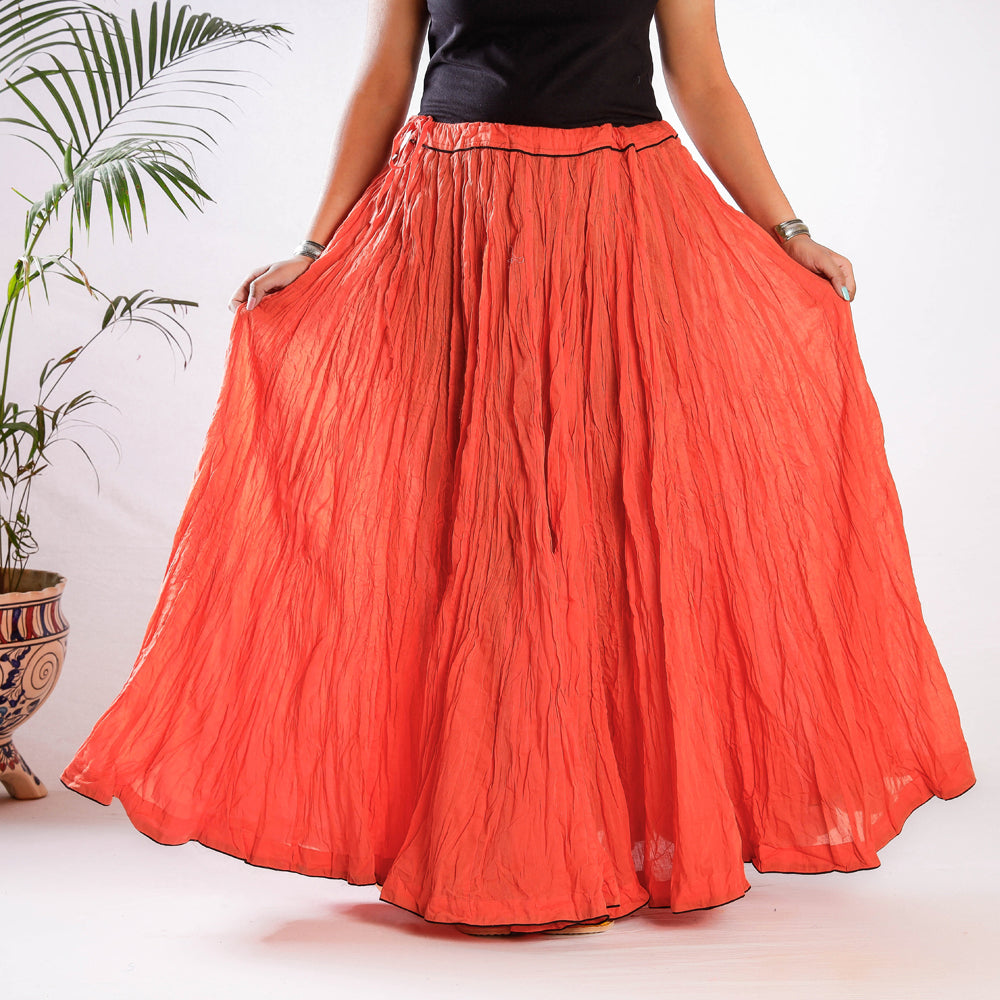 Kusumlata Plain Cotton Crinkle Long Skirt