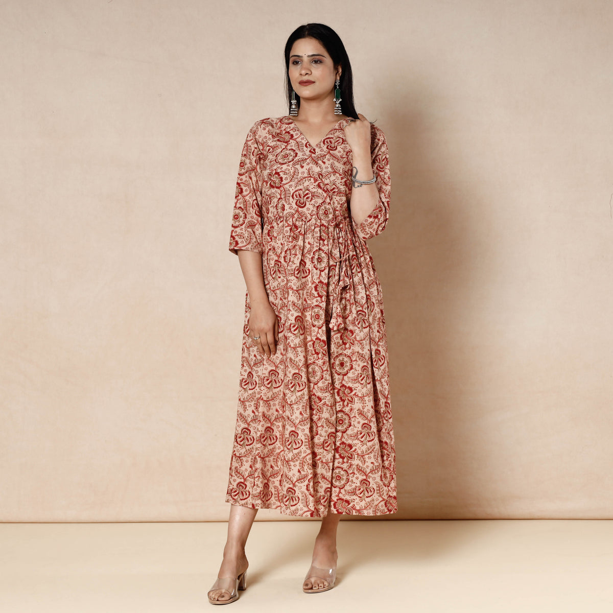 Kalamkari Block Printed Cotton Flared Dress