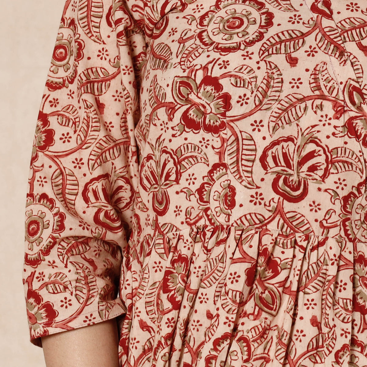 Kalamkari Block Printed Cotton Flared Dress