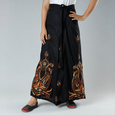 Bengal Kantha Embroidered Pure Cotton Wrap Around Skirt