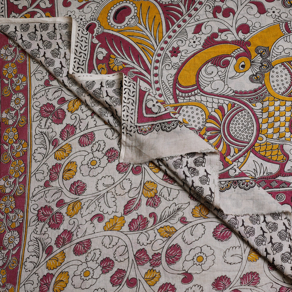 Kalamkari Printed Pure Cotton Saree with Blouse Piece