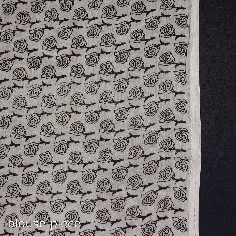 Kalamkari Printed Pure Cotton Saree with Blouse Piece