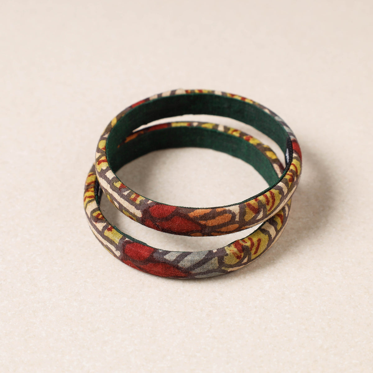 Handpainted Kalamkari Natural Dyed Bangle (Set of 2)