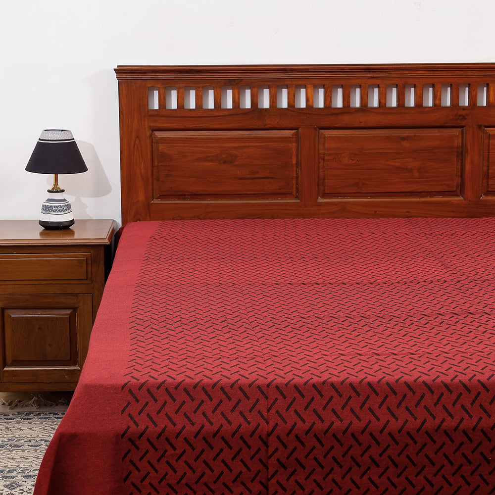 Pure Cotton Handloom Double Bedcover from Bijnor by Nizam (106 x 95 in)