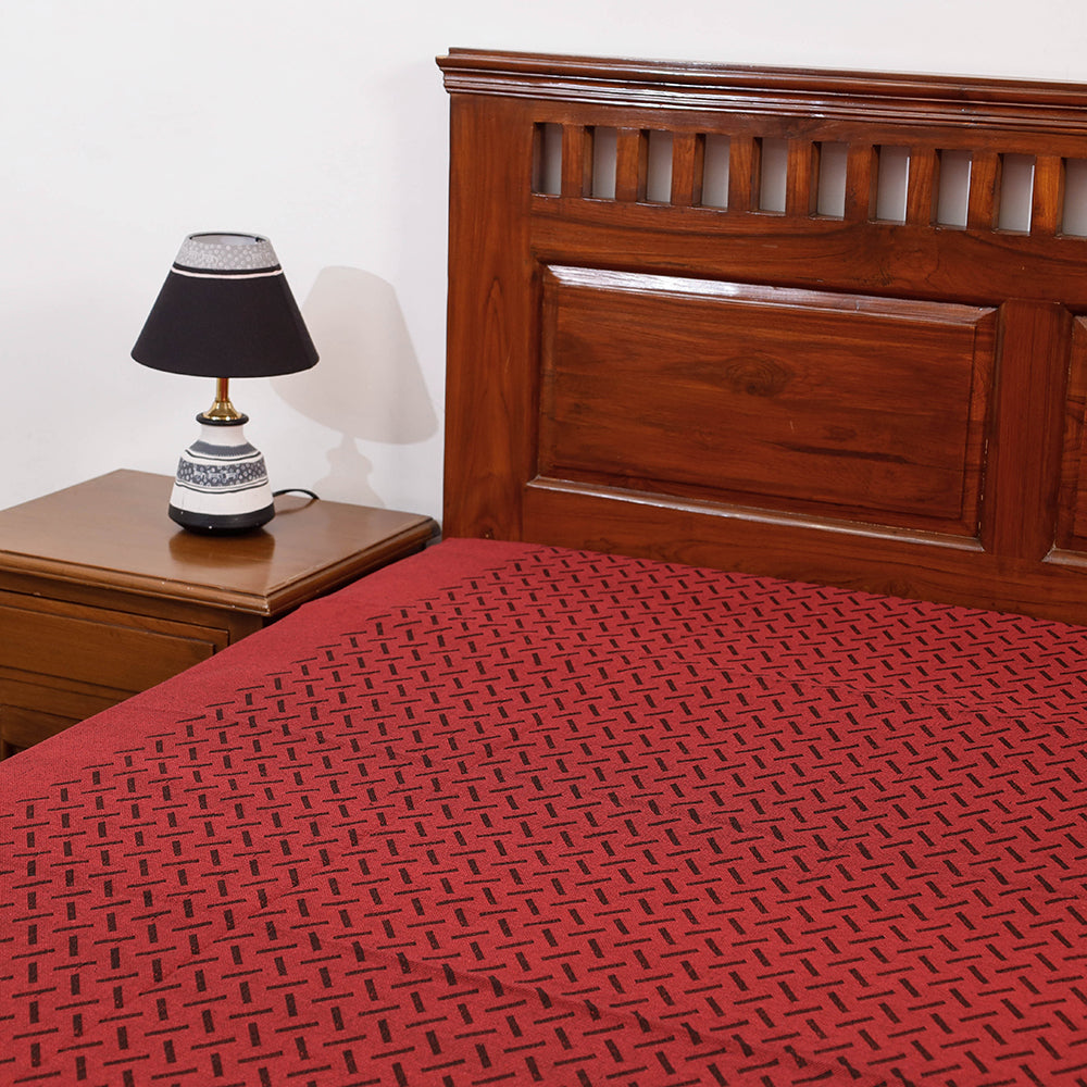 Pure Cotton Handloom Double Bedcover from Bijnor by Nizam (106 x 95 in)