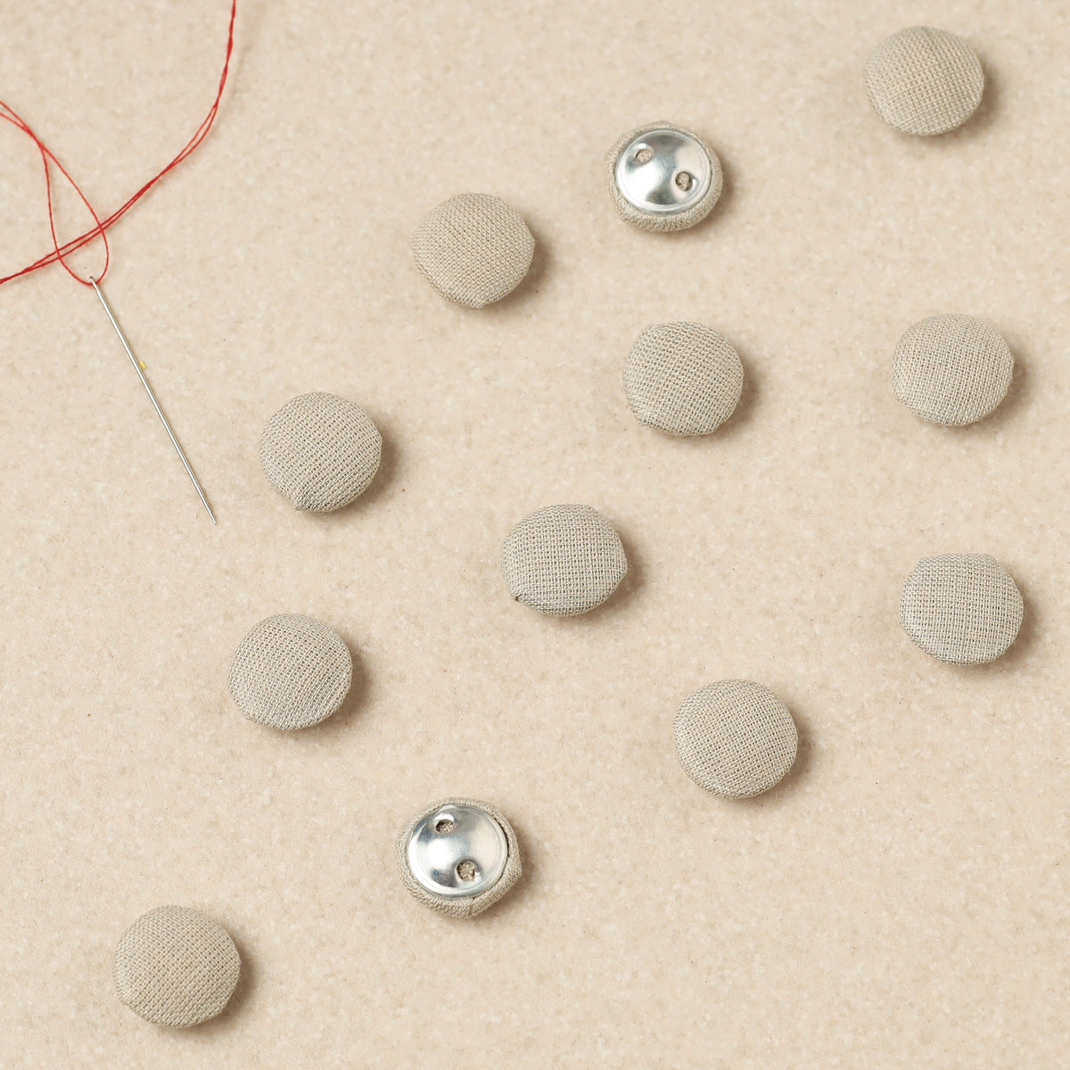 Buttonbaaz Handmade Fabric Button Small (Set Of 12)