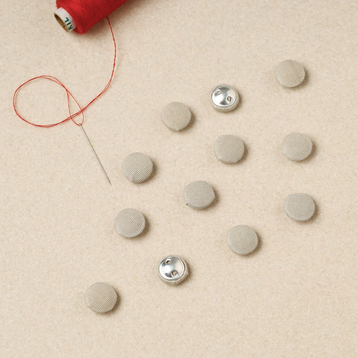 Buttonbaaz Handmade Fabric Button Small (Set Of 12)