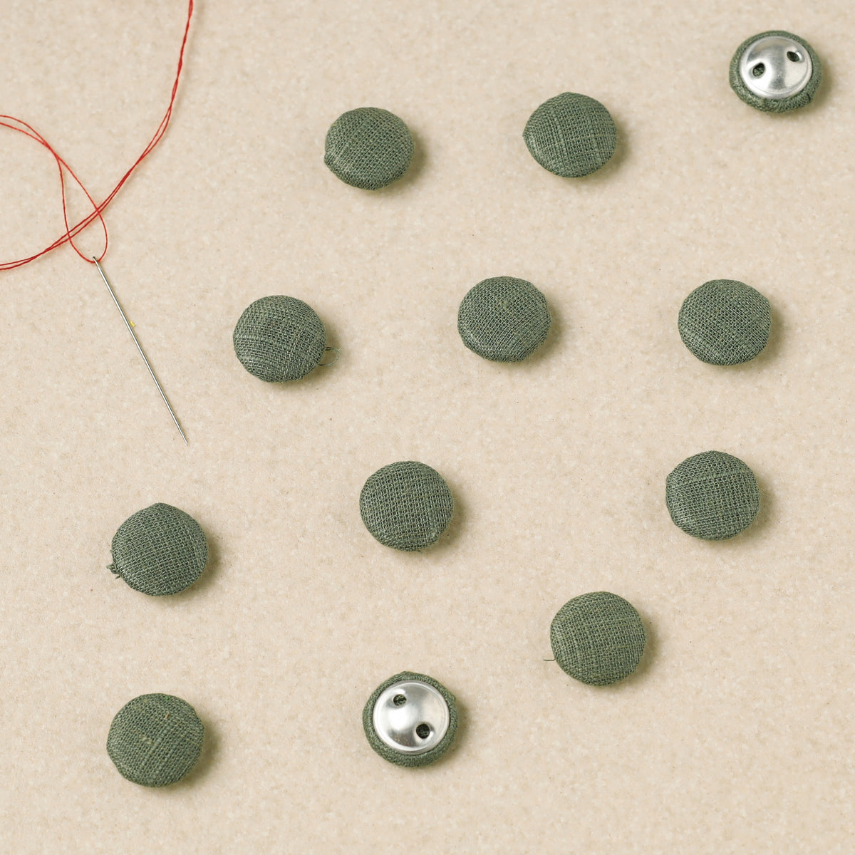 Buttonbaaz Handmade Fabric Button Small (Set Of 12)