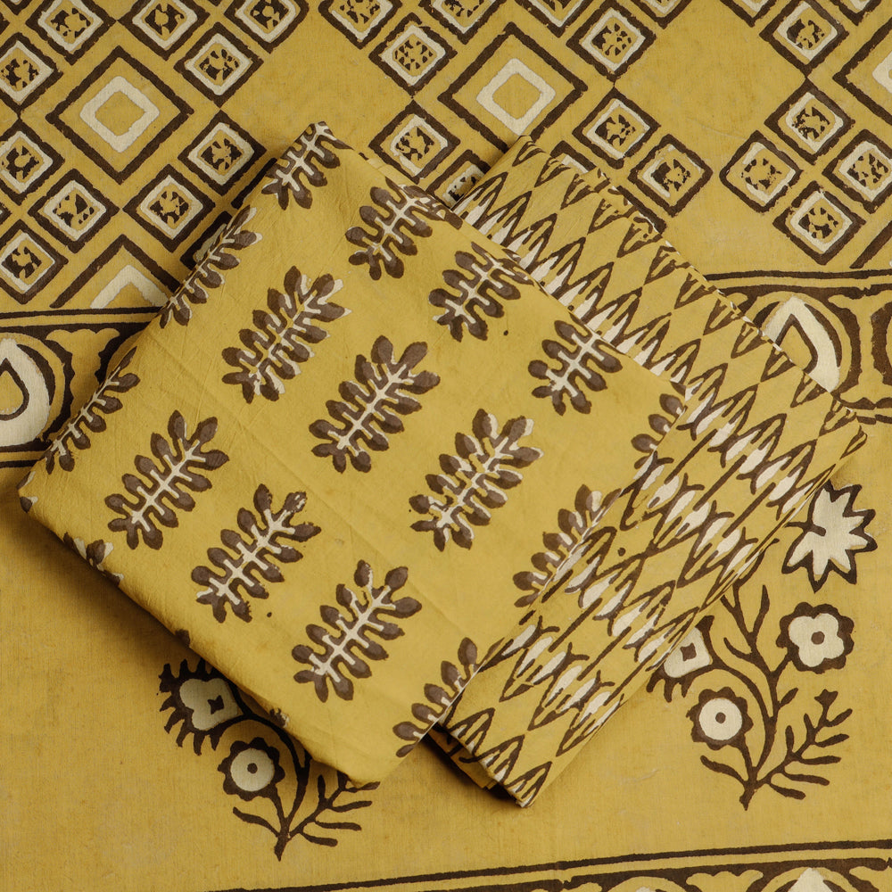 3pc Pipad Block Printing Cotton Suit Material Set