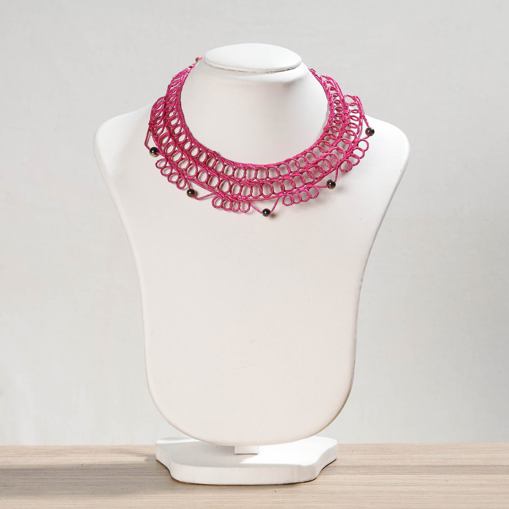 Hand Braided Natural Sikki Grass Necklace