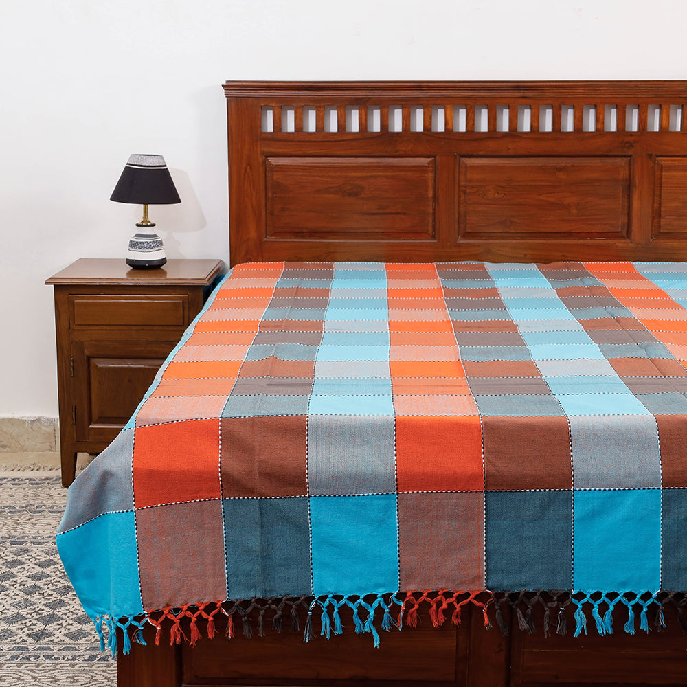 Pure Cotton Handloom Single Bedcover from Bijnor by Nizam (91 x 61 in)