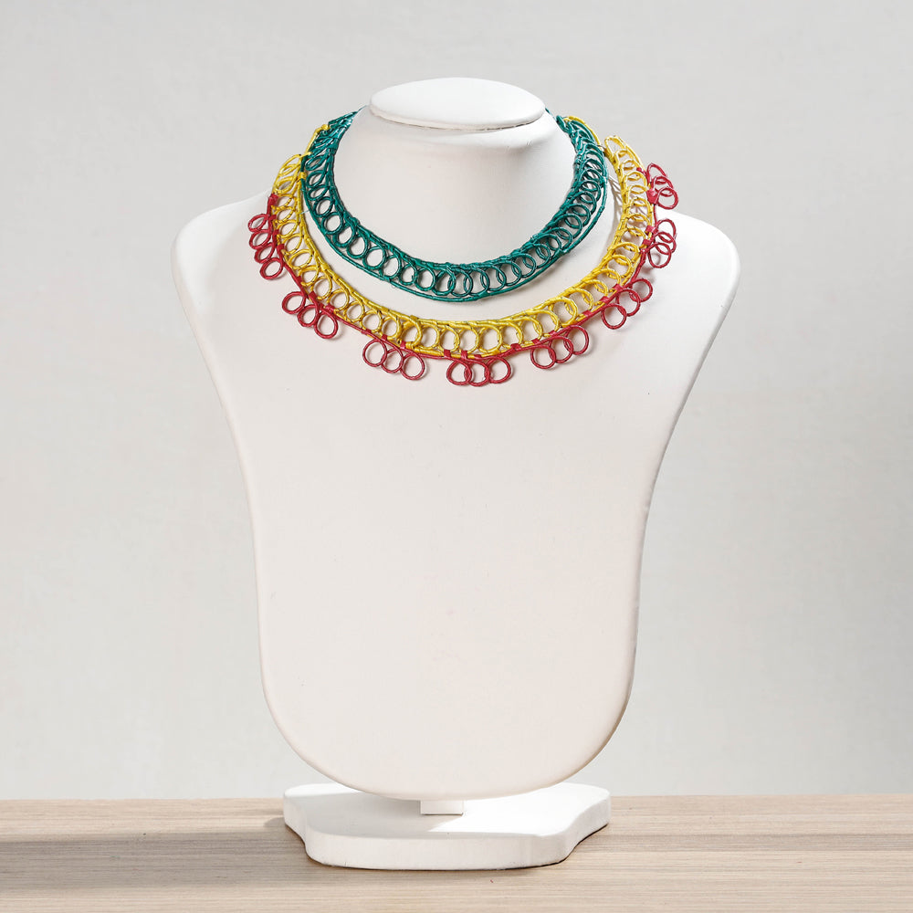 Hand Braided Natural Sikki Grass Necklace