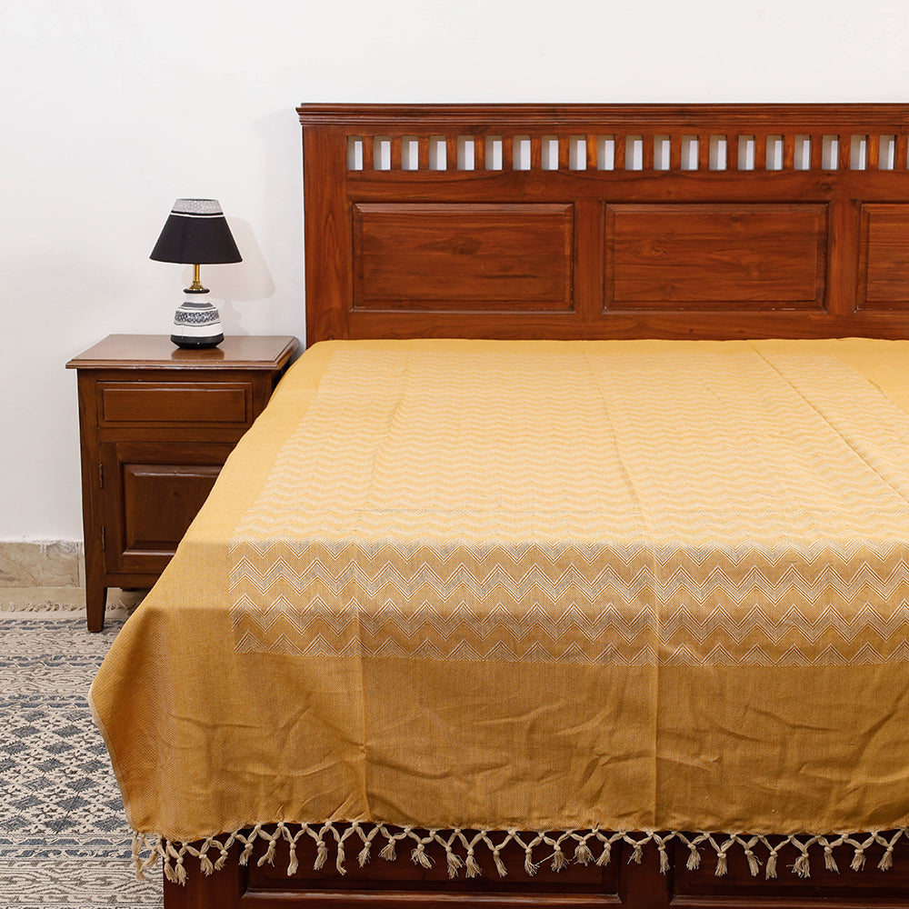 Pure Cotton Handloom Single Bedcover from Bijnor by Nizam (91 x 61 in)