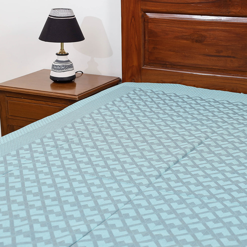 Pure Cotton Handloom Single Bedcover from Bijnor by Nizam (91 x 61 in)