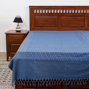 Pure Cotton Handloom Single Bed Cover from Bijnor by Nizam (91 x 61 in)