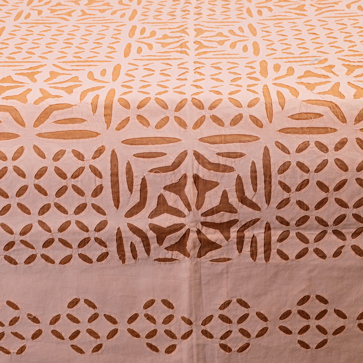 Barmer Applique Cutwork Cotton Single Bedcover (93 x 60 in)