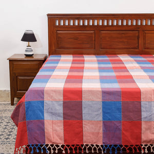 Pure Cotton Handloom Single Bed Cover from Bijnor by Nizam (91 x 61 in)