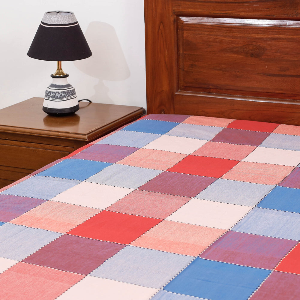 Pure Cotton Handloom Single Bedcover from Bijnor by Nizam (91 x 61 in)