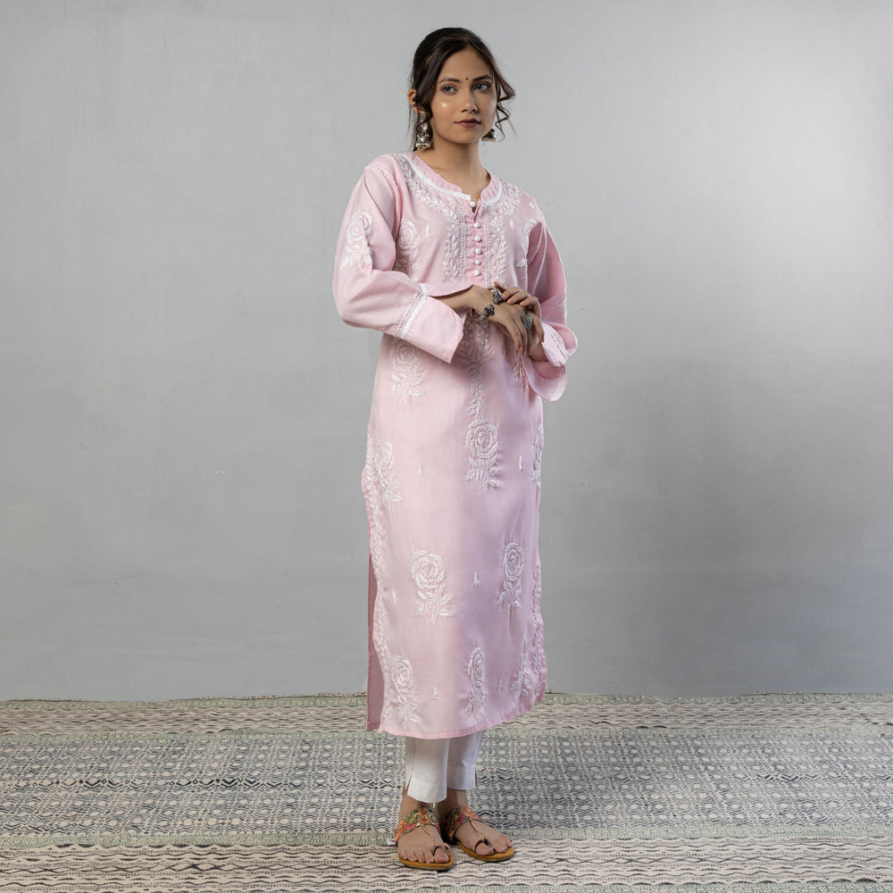 Buy Mevika Baby Pink Kurti With Pant And Dupatta Online at Best Prices in  India  JioMart