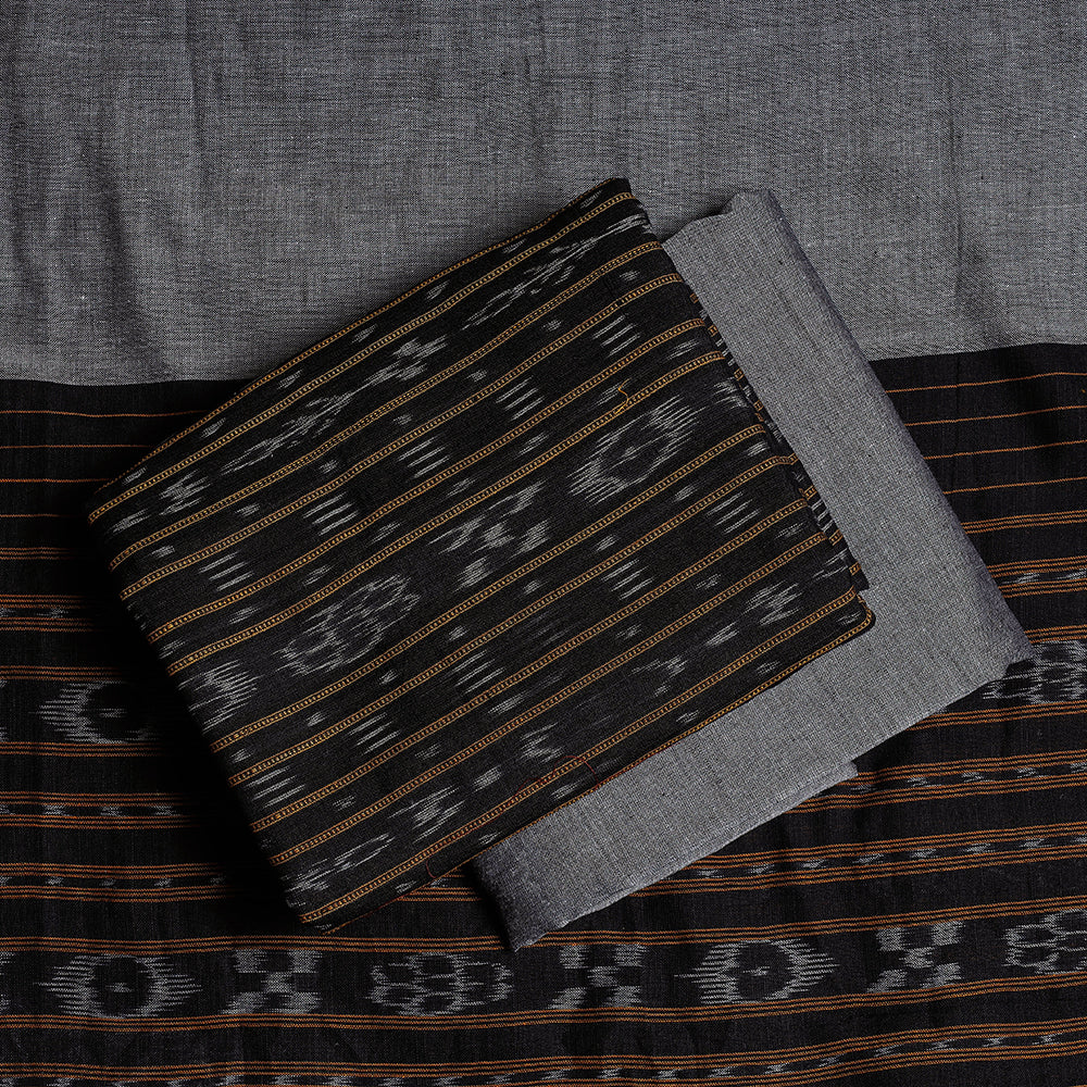 3pc Sambalpuri Ikat Mercerised Cotton Handloom Suit Material Set