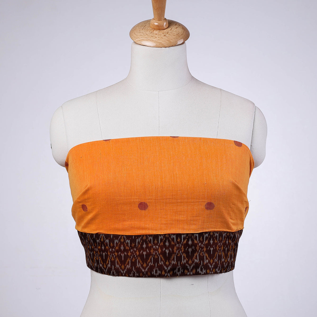 Rangoli Bengal Jamdani Buti Blouse Piece with Ikat Border