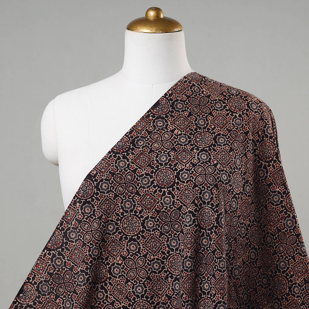 Ajrakh Hand Block Printed Cotton Fabric