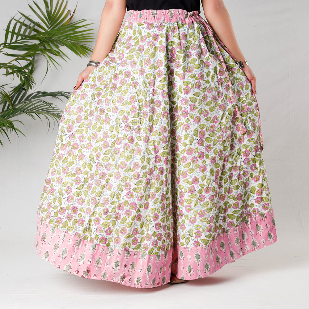 Sanganeri Block Print Cotton Long Skirt